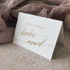 Elegant Gold Calligraphy Bridesmaid