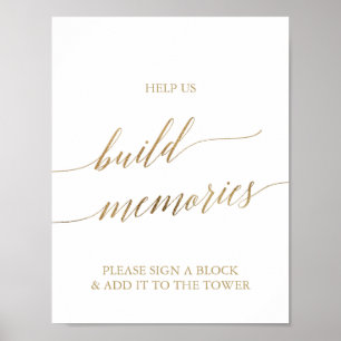 Elegant Gold Calligraphy Build Memories Sign