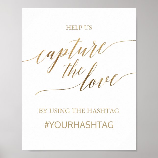 Elegant Gold Calligraphy Capture The Love Sign (Front)