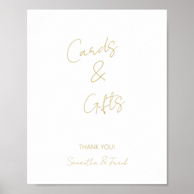 Elegant Gold Calligraphy Card and Gift Poster (Front)