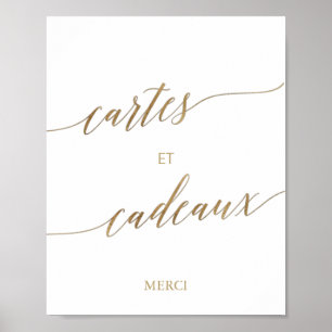 Elegant Gold Calligraphy Cartes et Cadeaux Poster