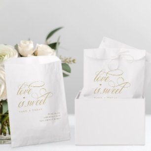 Elegant Gold Calligraphy Classy Luxury Wedding Favour Bags