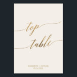 Elegant Gold Calligraphy Cream Top Table Number<br><div class="desc">This elegant gold calligraphy cream top table table number card is perfect for a simple wedding. The neutral design features a minimalist card decorated with romantic and whimsical faux gold foil typography. The card prints on the front and back (double-sided). Add each table number that you need to your cart...</div>