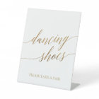 Elegant Gold Calligraphy Dancing Shoes Sign