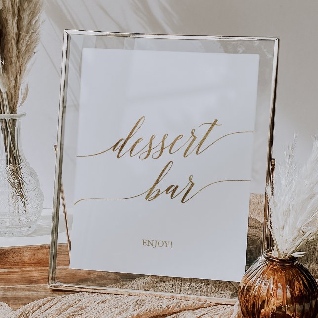 Elegant Gold Calligraphy Dessert Bar Sign (Creator Uploaded)