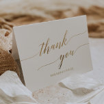 Elegant Gold Calligraphy DJ Thank You Card<br><div class="desc">This elegant gold calligraphy DJ thank you card is perfect for a simple wedding. The neutral design features a minimalist card decorated with romantic and whimsical faux gold foil typography.</div>