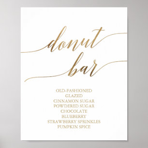 Elegant Gold Calligraphy Doughnut Bar Sign