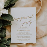 Elegant Gold Calligraphy Engagement Party Invitation<br><div class="desc">This elegant gold calligraphy engagement party invitation card is perfect for a fall event. The neutral design features a minimalist card decorated with romantic and whimsical faux gold foil typography. Please Note: This design does not feature real gold foil. It is a high quality graphic made to look like gold...</div>