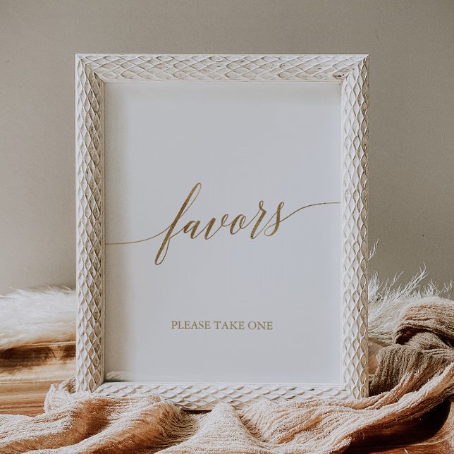 Elegant Gold Calligraphy Favours Poster (Creator Uploaded)
