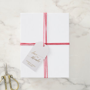 Elegant Gold Calligraphy Floral Love & Thanks Gift Tags