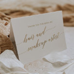 Elegant Gold Calligraphy Hair And Makeup Artist Thank You Card<br><div class="desc">This elegant gold calligraphy hair and makeup artist thank you card is perfect for a simple wedding. The neutral design features a minimalist card decorated with romantic and whimsical faux gold foil typography.</div>