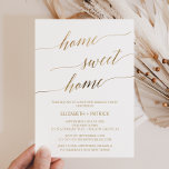 Elegant Gold Calligraphy Housewarming Party Invitation<br><div class="desc">This elegant gold calligraphy housewarming party invitation is perfect for a simple event. The neutral design features a minimalist card decorated with romantic and whimsical gold foil typography.

Please Note: This design does not feature real gold foil. It is a high quality graphic made to look like gold foil.</div>