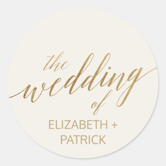 Elegant Gold Calligraphy | Ivory Envelope Seals (Front)