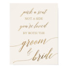 Elegant Gold Calligraphy | Ivory Pick A Seat Sign
