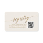 Elegant Gold Calligraphy | Ivory QR Code Registry