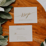 Elegant Gold Calligraphy | Ivory Simple RSVP Card<br><div class="desc">This elegant gold calligraphy ivory simple RSVP card is perfect for a simple wedding. The neutral design features a minimalist card decorated with romantic and whimsical faux gold foil typography. Please Note: This design does not feature real gold foil. It is a high quality graphic made to look like gold...</div>