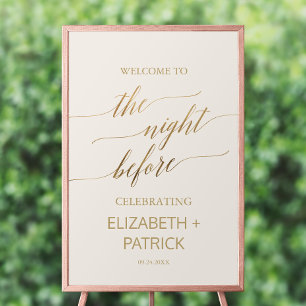 Elegant Gold Calligraphy   Ivory The Night Before  Poster