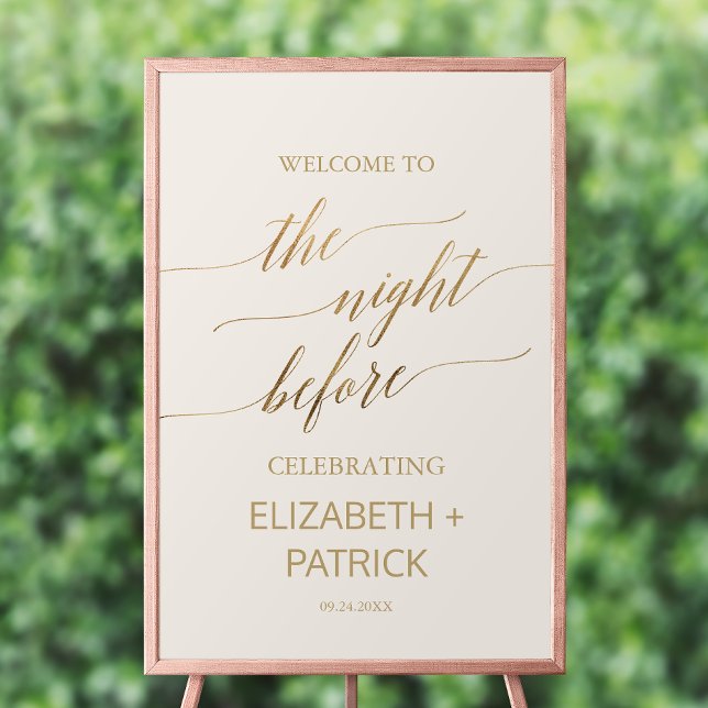 Elegant Gold Calligraphy | Ivory The Night Before  Poster (Creator Uploaded)