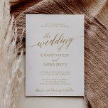 Elegant Gold Calligraphy | Ivory The Wedding Of Invitation<br><div class="desc">This elegant gold calligraphy ivory the wedding of invitation card is perfect for a fall wedding. The neutral design features a minimalist card decorated with romantic and whimsical faux gold foil typography. Please Note: This design does not feature real gold foil. It is a high quality graphic made to look...</div>
