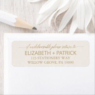 Elegant Gold Calligraphy   Ivory Wedding