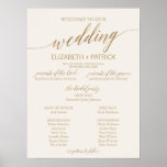 Elegant Gold Calligraphy | Ivory Wedding Program Poster<br><div class="desc">This elegant gold calligraphy ivory wedding program poster is perfect for a simple wedding. The neutral design features a minimalist poster decorated with romantic and whimsical faux gold foil typography. Include the name of the bride and groom, the wedding date and location, names of the parents and the bridal party....</div>