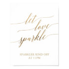 Elegant Gold Calligraphy Let Love Sparkle Sign