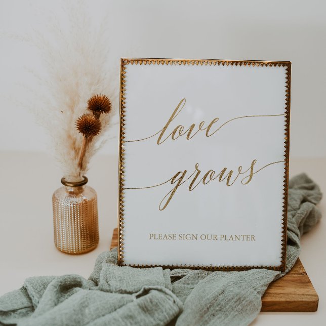 Elegant Gold Calligraphy Love Grows Sign (Creator Uploaded)
