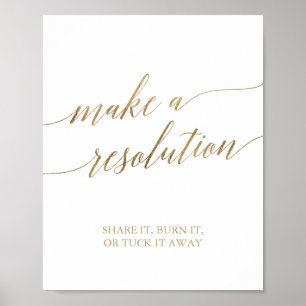 Elegant Gold Calligraphy Make A Resolution Sign
