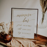 Elegant Gold Calligraphy Mimosa Bar Sign<br><div class="desc">This elegant gold calligraphy mimosa bar sign is perfect for a simple wedding. The neutral design features a minimalist poster decorated with romantic and whimsical faux gold foil typography. Please Note: This design does not feature real gold foil. It is a high quality graphic made to look like gold foil....</div>