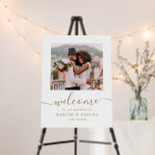 Elegant Gold Calligraphy Photo Wedding Welcome 