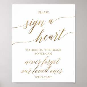 Elegant Gold Calligraphy Please Sign a Heart