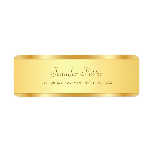 Elegant Gold Calligraphy Script Name Text Modern (Front)