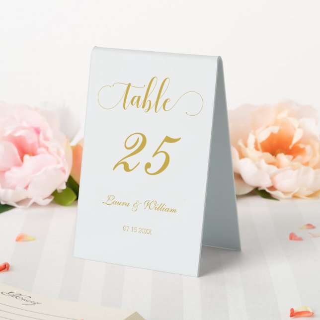 Elegant Gold Calligraphy Script Table Number (In SItu (Wedding))