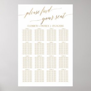 Elegant Gold Calligraphy Seating Chart