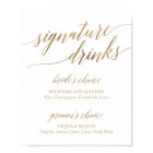 Elegant Gold Calligraphy Signature Drinks Sign