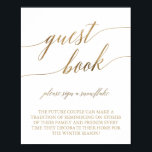 Elegant Gold Calligraphy Snowflake Guest Book Sign<br><div class="desc">This elegant gold calligraphy snowflake guest book sign is perfect for a simple wedding. The neutral design features a minimalist poster decorated with romantic and whimsical faux gold foil typography. Please Note: This design does not feature real gold foil. It is a high quality graphic made to look like gold...</div>