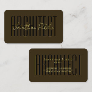 Elegant Gold Calligraphy Text Luxury Architect Business Card