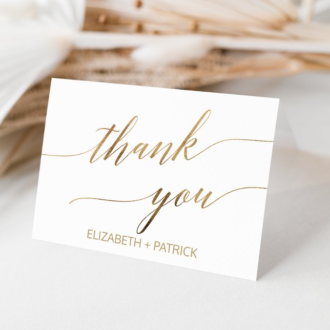 Elegant Gold Calligraphy Thank You Card (Creator Uploaded)