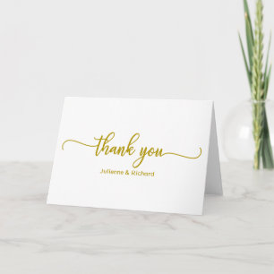Elegant Gold Calligraphy Thank You Card
