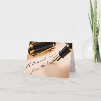 Elegant Gold Calligraphy Thank You Card