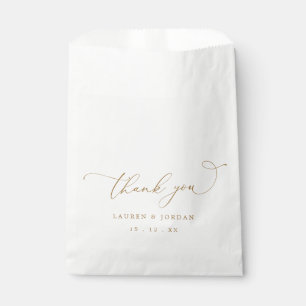 Elegant Gold Calligraphy Thank You Wedding Favour Bags