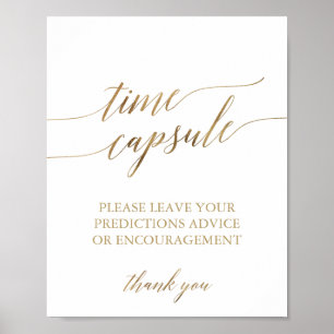 Elegant Gold Calligraphy Time Capsule Sign