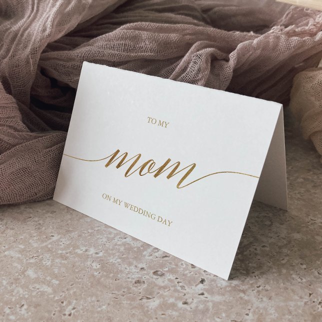 Elegant Gold Calligraphy To My Mum Wedding Card (Creator Uploaded)