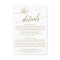 Elegant Gold Calligraphy Wedding Details Card