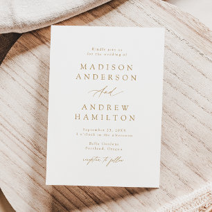 Elegant Gold Calligraphy Wedding Invitation