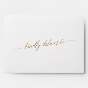 Elegant Gold Calligraphy Wedding Invitation Envelope