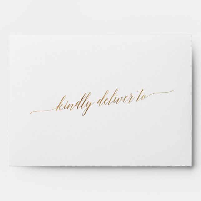 Elegant Gold Calligraphy Wedding Invitation Envelope (Front)