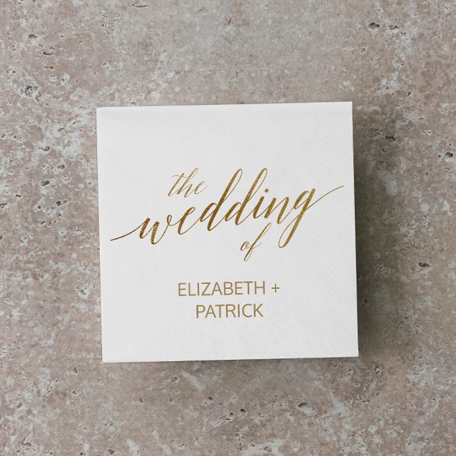 Elegant Gold Calligraphy Wedding Napkin (Creator Uploaded)
