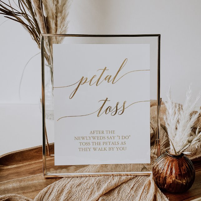 Elegant Gold Calligraphy Wedding Petal Toss Sign (Creator Uploaded)