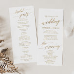 Elegant Gold Calligraphy Wedding Program Programme<br><div class="desc">This elegant gold calligraphy wedding program is perfect for a simple wedding. The neutral design features a minimalist card decorated with romantic and whimsical faux gold foil typography. Include the name of the bride and groom, the wedding date and location, thank you message, order of service, bridal party and an...</div>